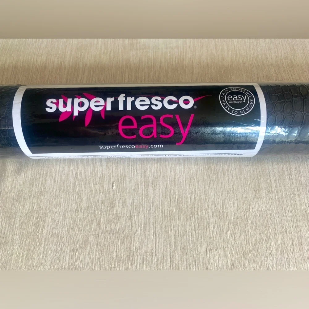 NWT Super Fresco Easy Wallpaper 1 Roll 32-659 Crocodile Black 10.05m x .52m